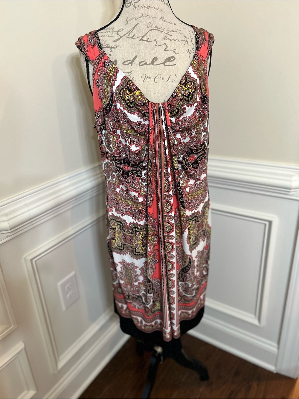 Motherhood Coral Paisley V-Neck Midi Dress